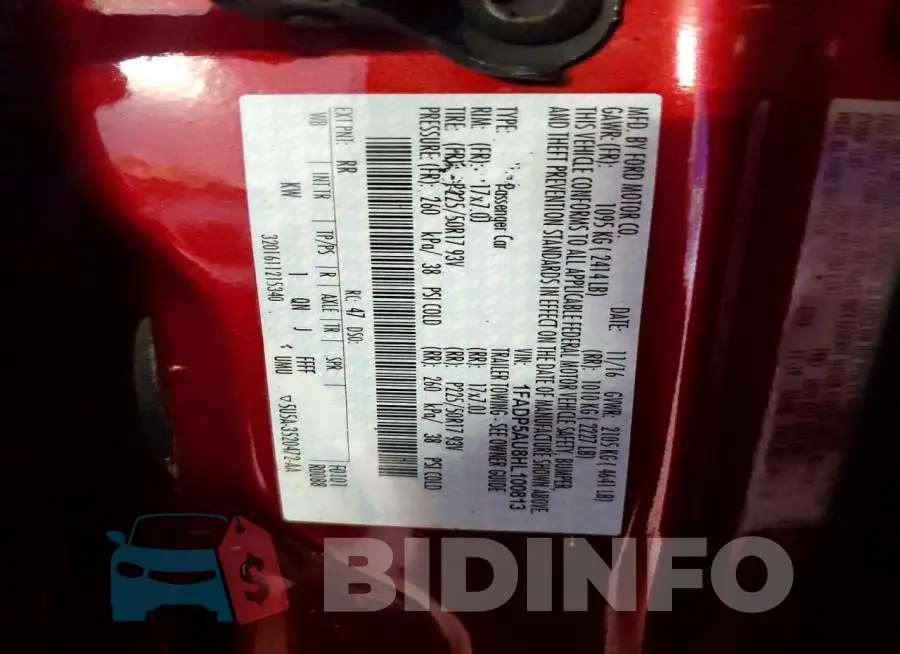 1FADP5AU8HL100813 Photo# 12