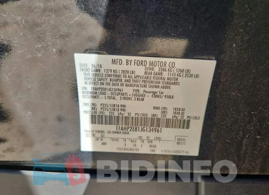 1FAHP2E81JG134961 Photo# 12
