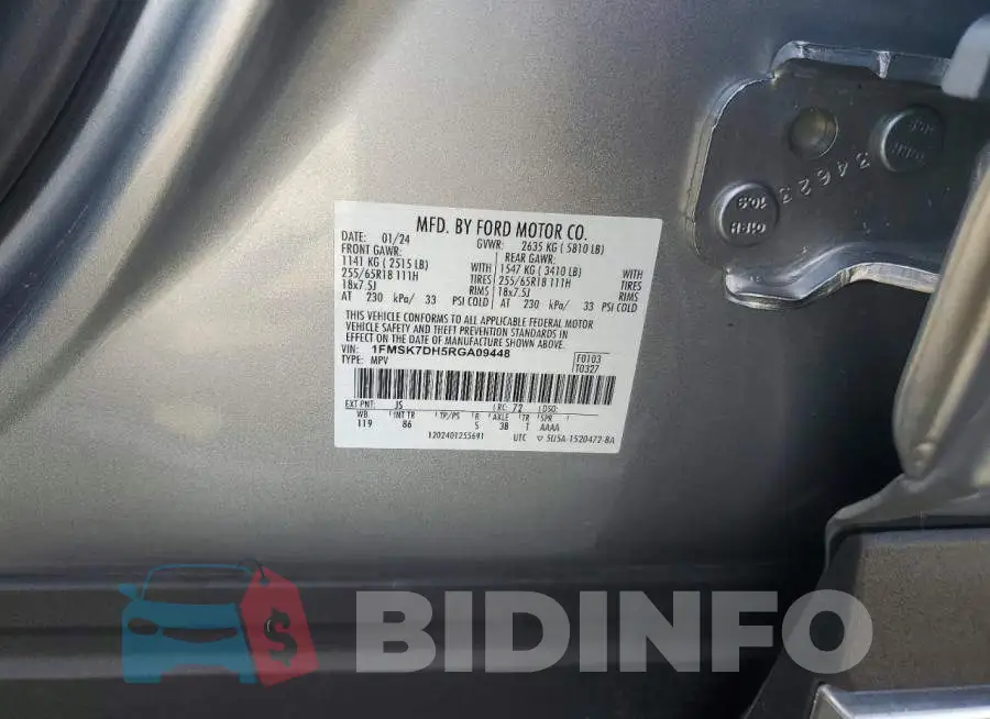 1FMSK7DH5RGA09448 Photo# 12