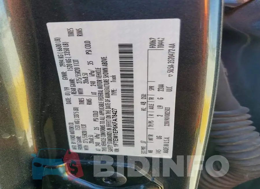 1FTEW1EP6KFA78427 Photo# 12