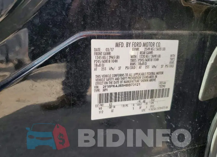 2FMPK4J85HBB73121 Photo# 12