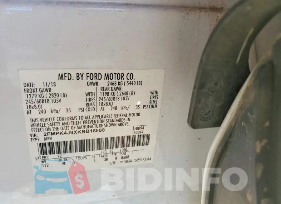 2FMPK4J9XKBB18888 Photo# 13