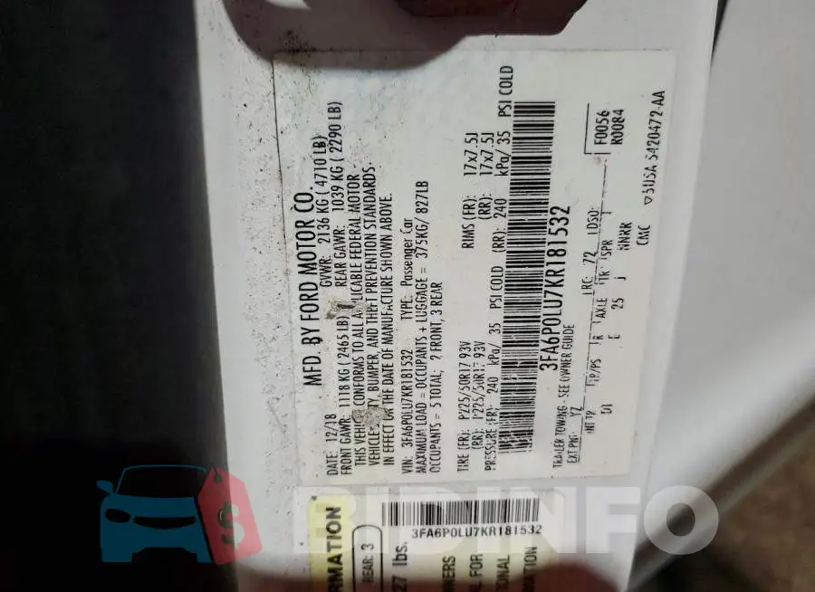 3FA6P0LU7KR181532 Photo# 12