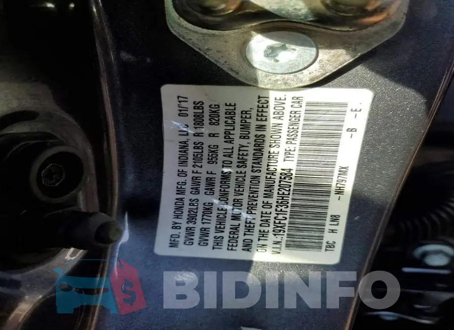 19XFC1F36HE207584 Photo# 12