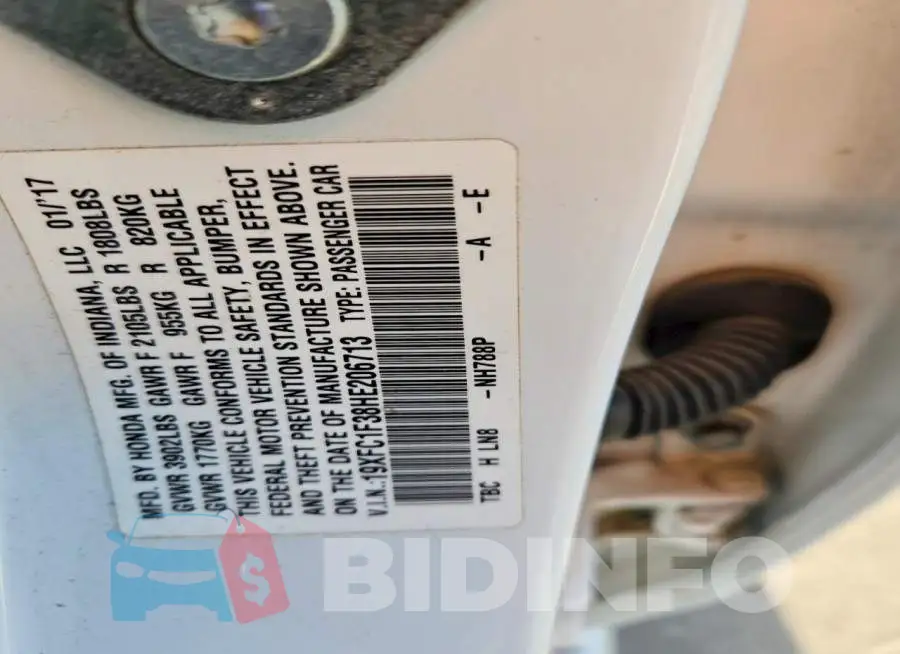 19XFC1F38HE206713 Photo# 13
