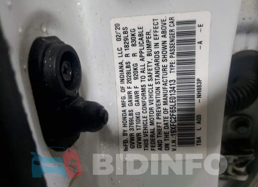 19XFC2F65LE013413 Photo# 12