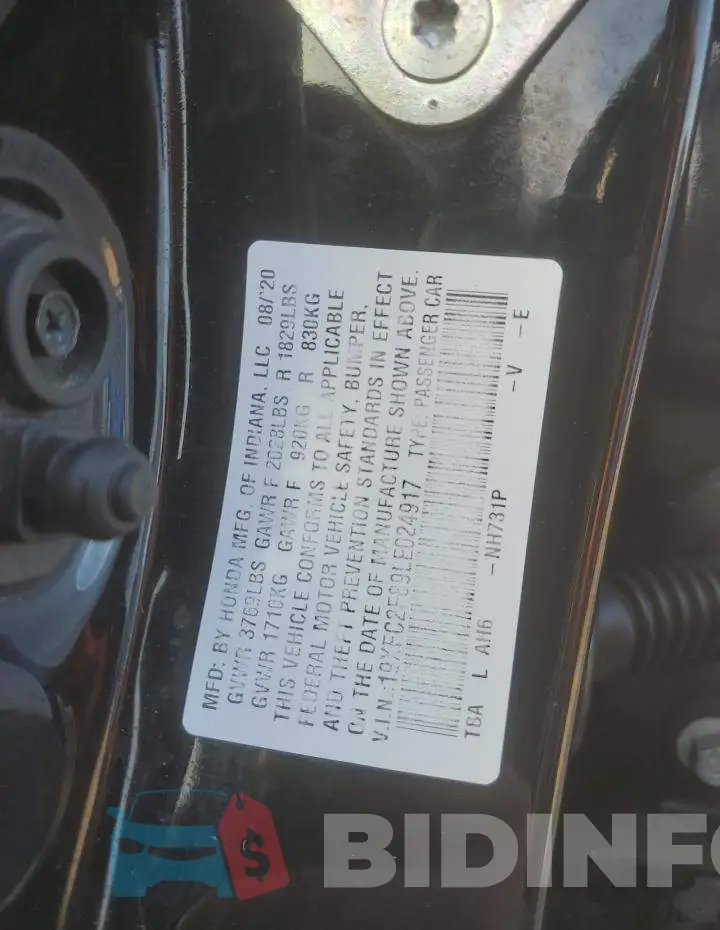 19XFC2F89LE024917 Photo# 12