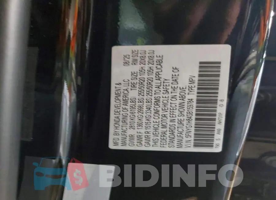 5FNYG1H84SB159784 Photo# 12