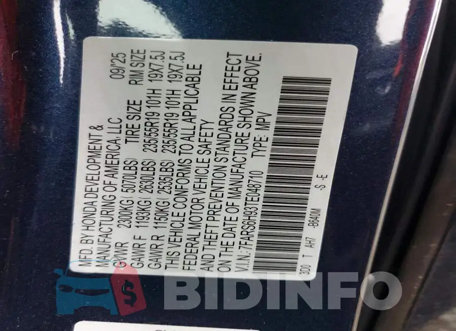 7FARS6H93TE048710 Photo# 13