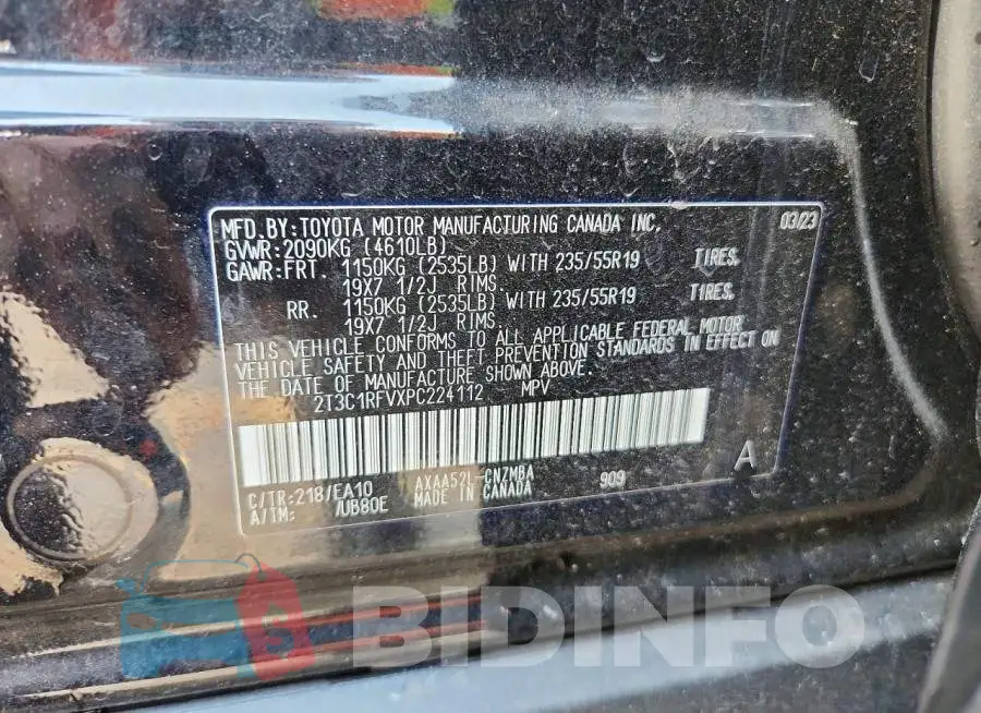 2T3C1RFVXPC224112 Photo# 14