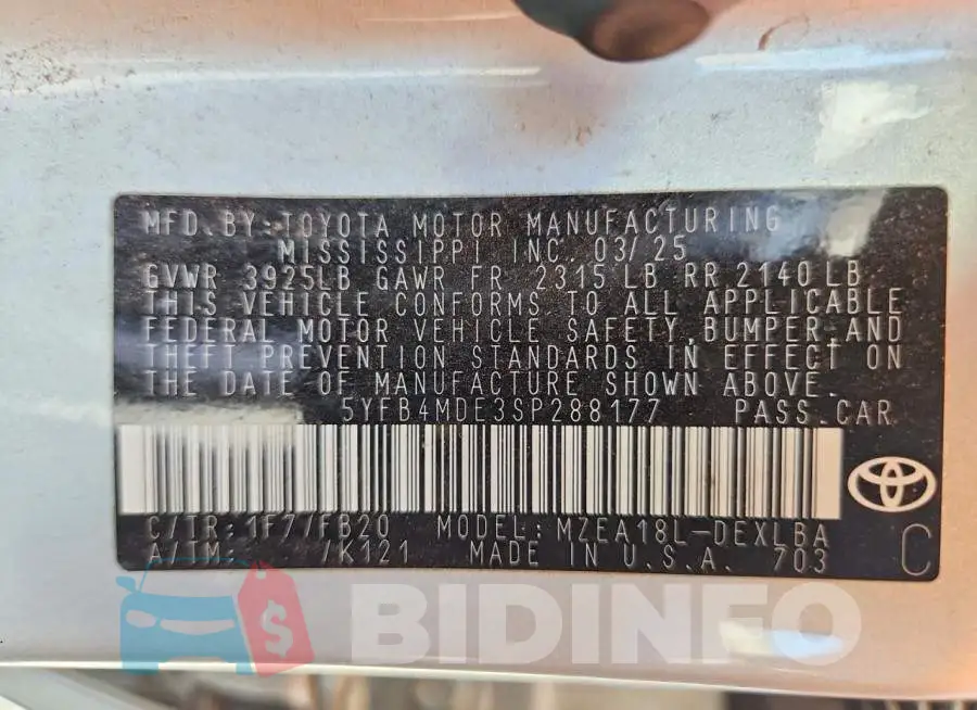 5YFB4MDE3SP288177 Photo# 12