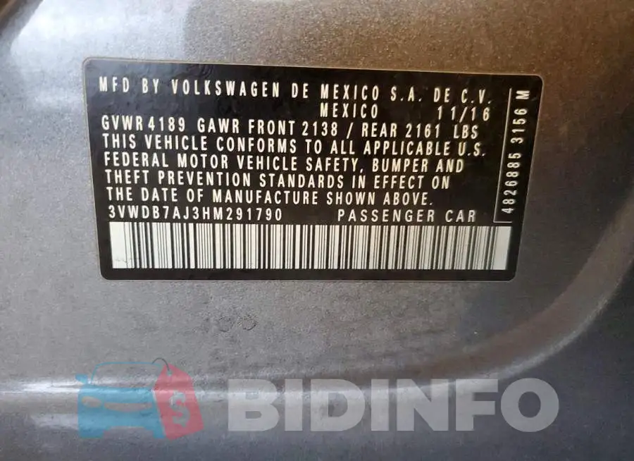 3VWDB7AJ3HM291790 Photo# 12