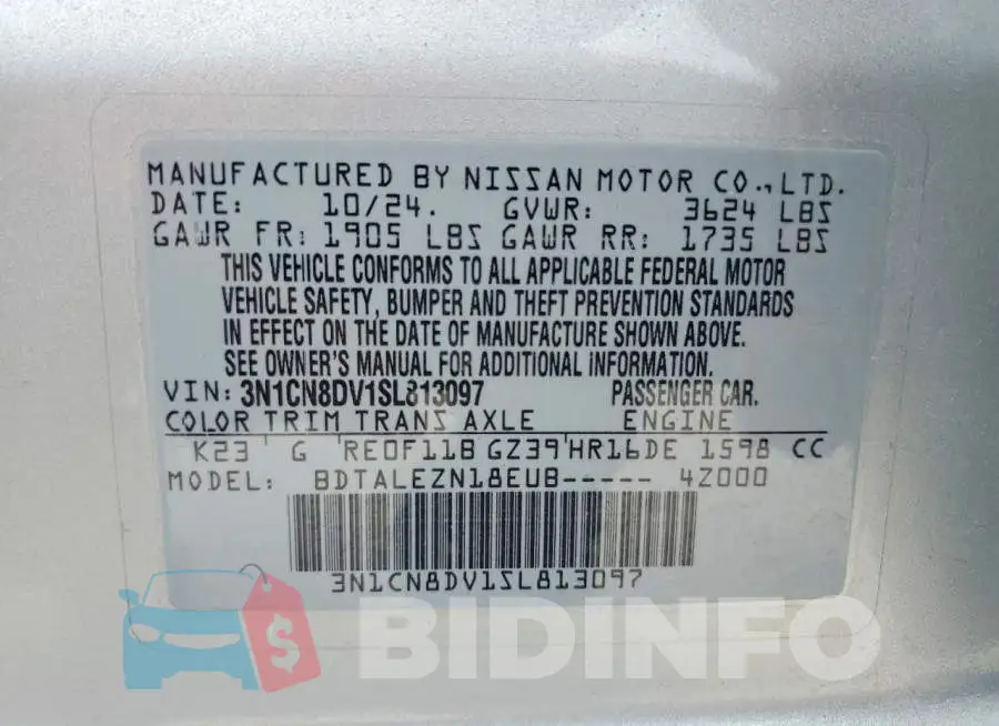 3N1CN8DV1SL813097 Photo# 12