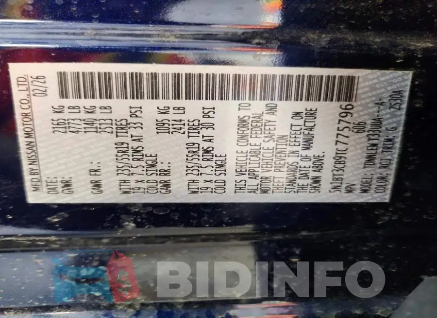 5N1BT3CB9TC775796 Photo# 14