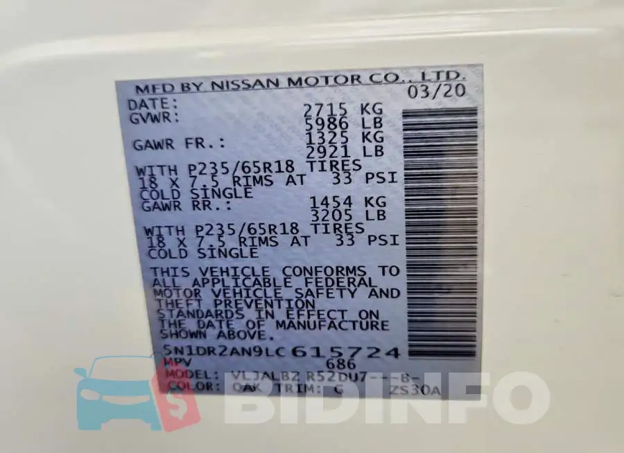 5N1DR2AN9LC615724 Photo# 14