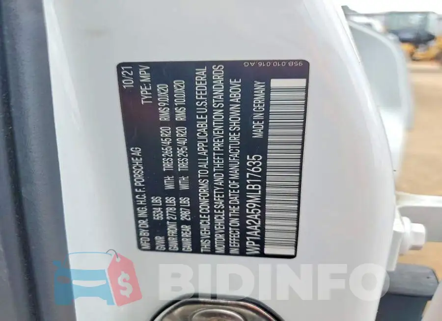 WP1AA2A59MLB17635 Photo# 13