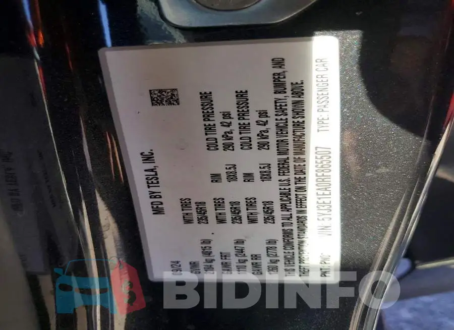 5YJ3E1EA0RF865507 Photo# 12