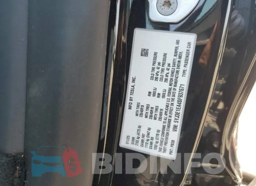 5YJ3E1EA4SF937671 Photo# 13