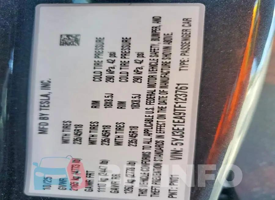 5YJ3E1EA9TF123761 Photo# 13
