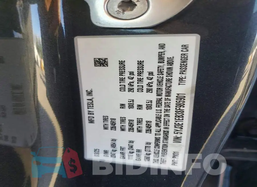 5YJ3E1EB3SF985901 Photo# 12