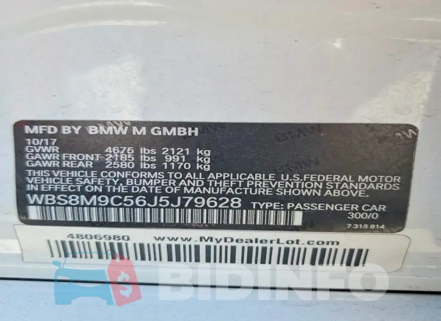 WBS8M9C56J5J79628 Photo# 13