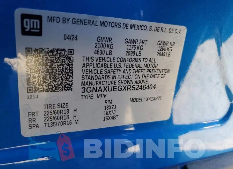 3GNAXUEGXRS246404 Photo# 13