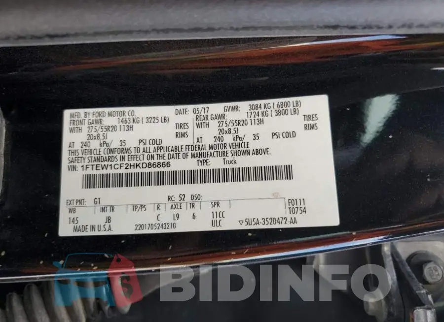 1FTEW1CF2HKD86866 Photo# 12