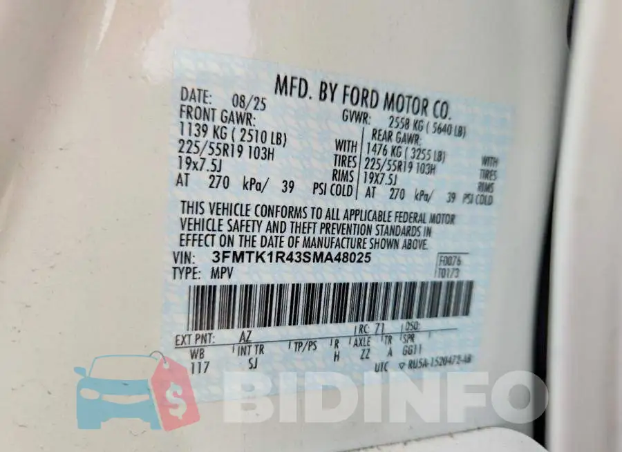 3FMTK1R43SMA48025 Photo# 14