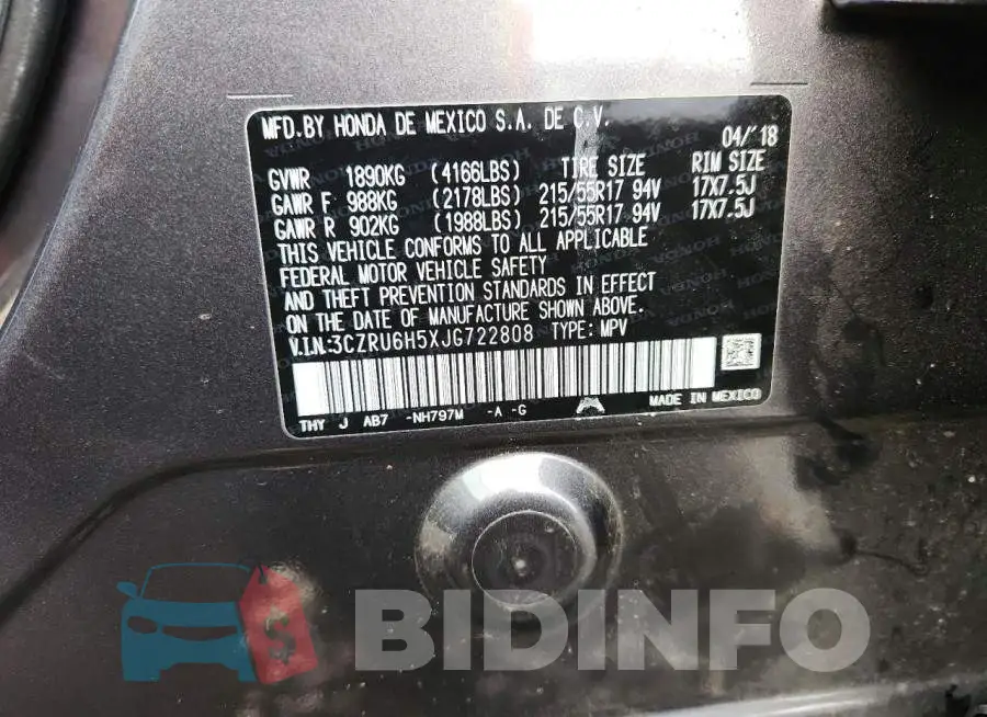 3CZRU6H5XJG722808 Photo# 11