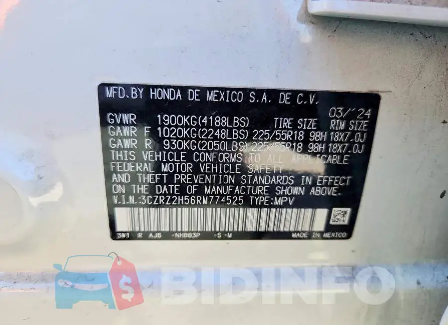 3CZRZ2H56RM774525 Photo# 12