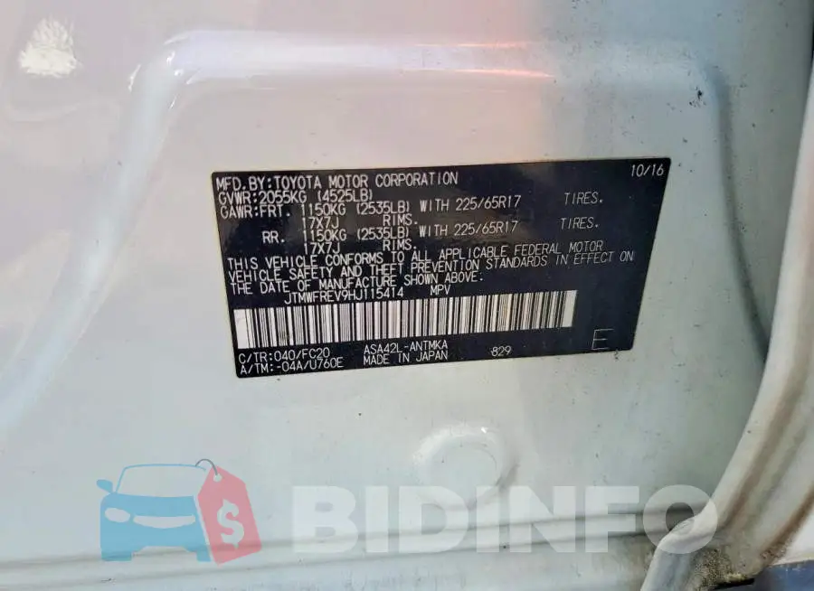 JTMWFREV9HJ115414 Photo# 14