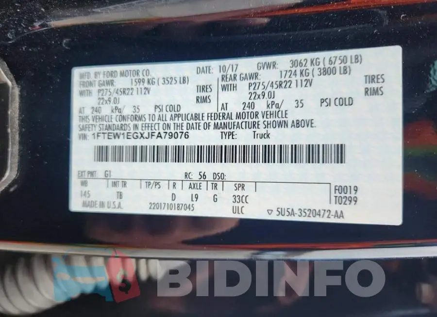 1FTEW1EGXJFA79076 Photo# 12