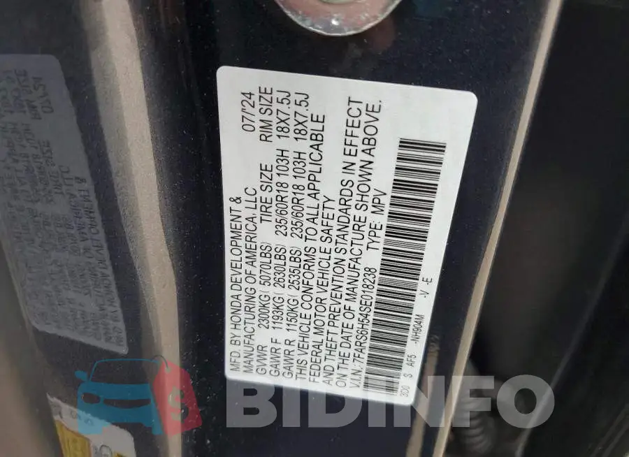 7FARS6H54SE018238 Photo# 13