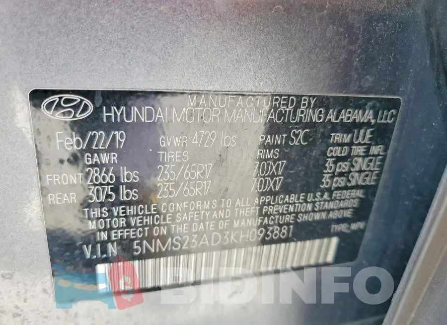 5NMS23AD3KH093881 Photo# 13