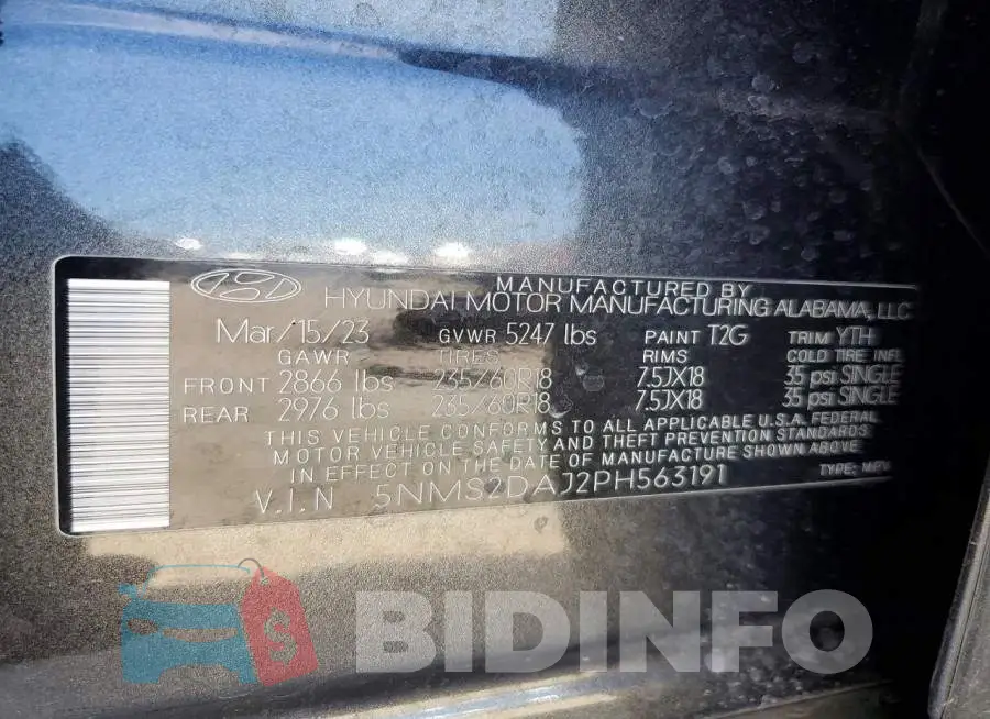 5NMS2DAJ2PH563191 Photo# 13