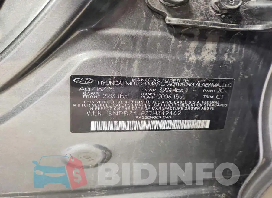 5NPD74LF7JH349469 Photo# 12