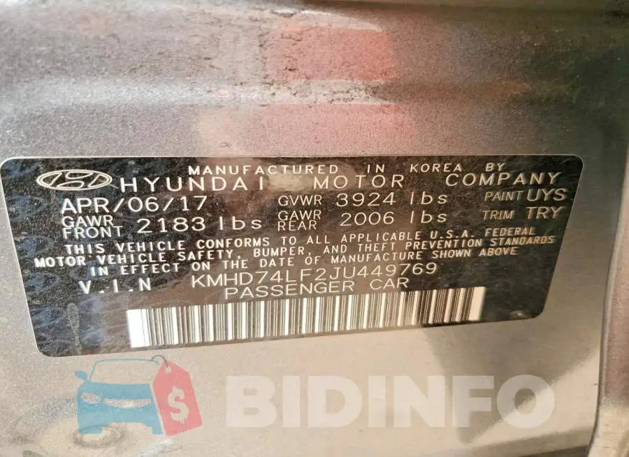 KMHD74LF2JU449769 Photo# 13
