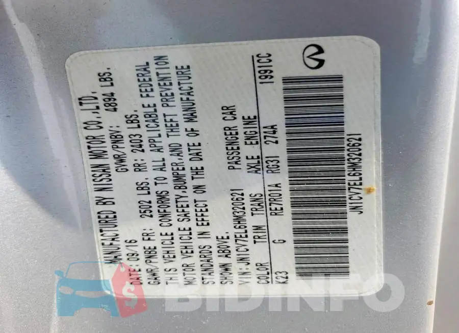 JN1CV7EL6HM320621 Photo# 12