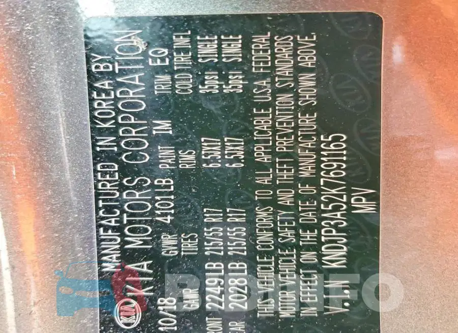 KNDJP3A52K7691165 Photo# 13