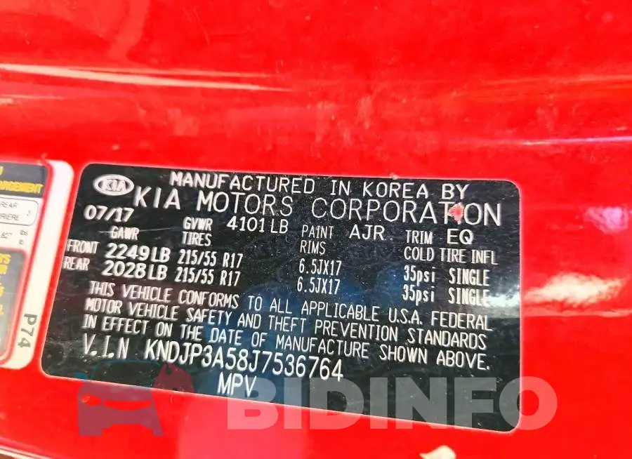 KNDJP3A58J7536764 Photo# 13