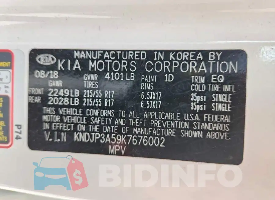 KNDJP3A59K7676002 Photo# 13