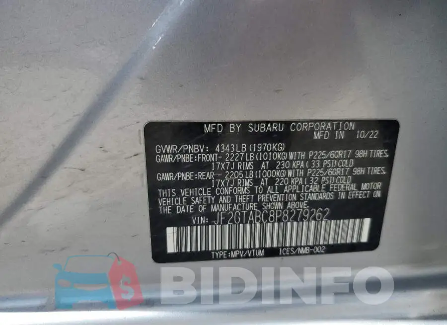 JF2GTABC8P8279262 Photo# 13
