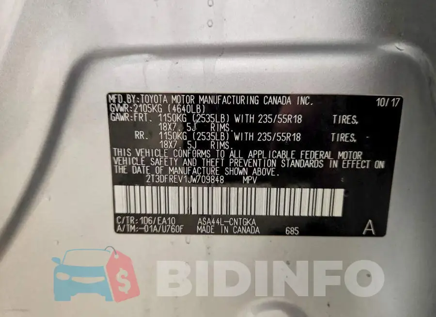 2T3DFREV1JW709848 Photo# 13