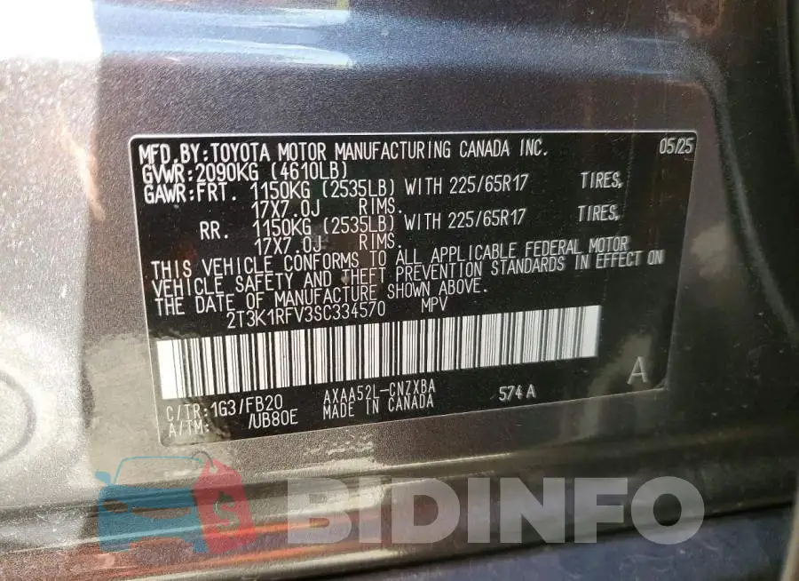 2T3K1RFV3SC334570 Photo# 14