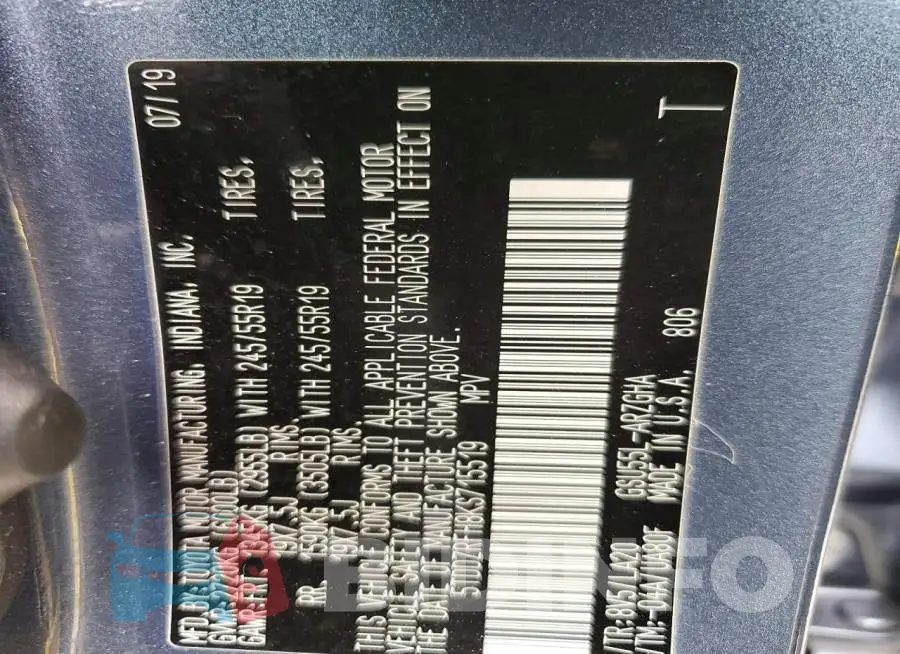 5TDDZRFH8KS715519 Photo# 14