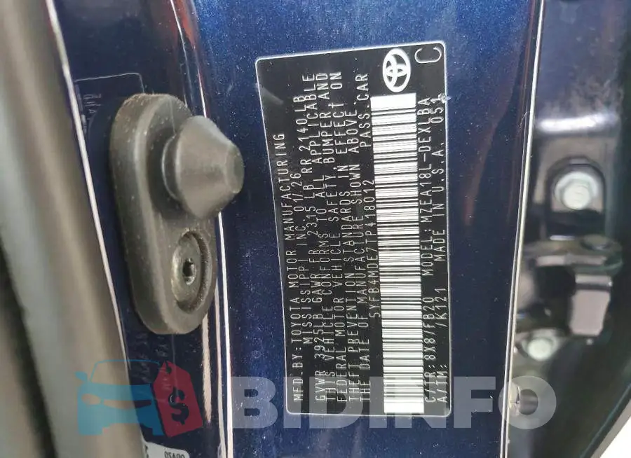 5YFB4MDE7TP418012 Photo# 12