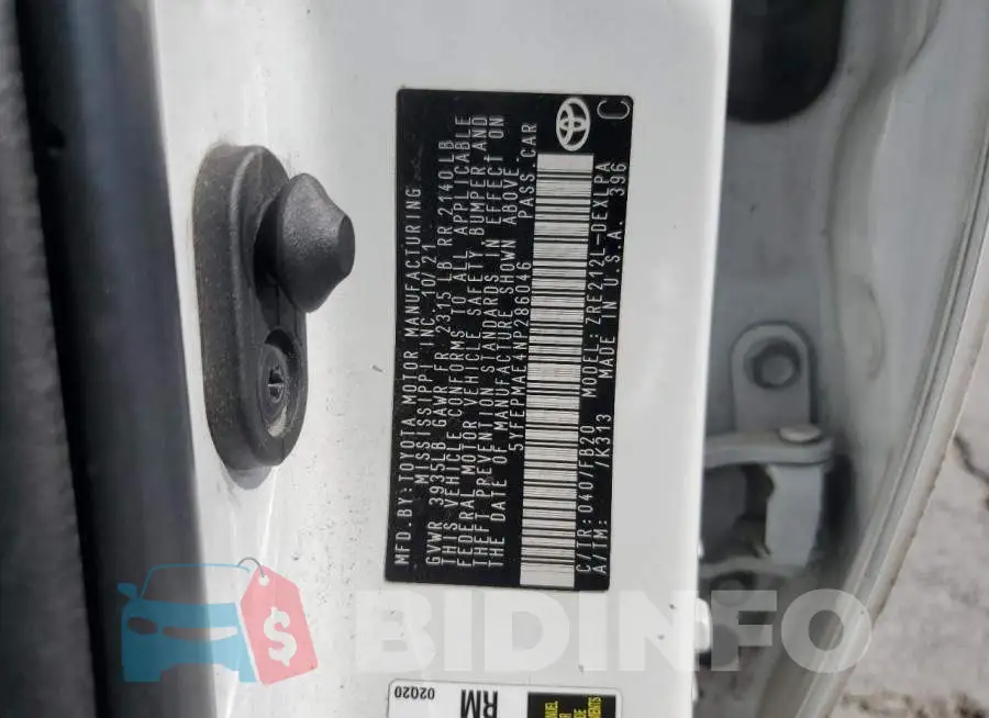 5YFEPMAE4NP286046 Photo# 13