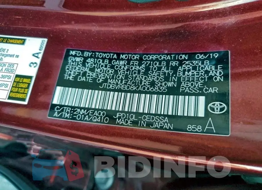 JTDBVRBD8KA006835 Photo# 12