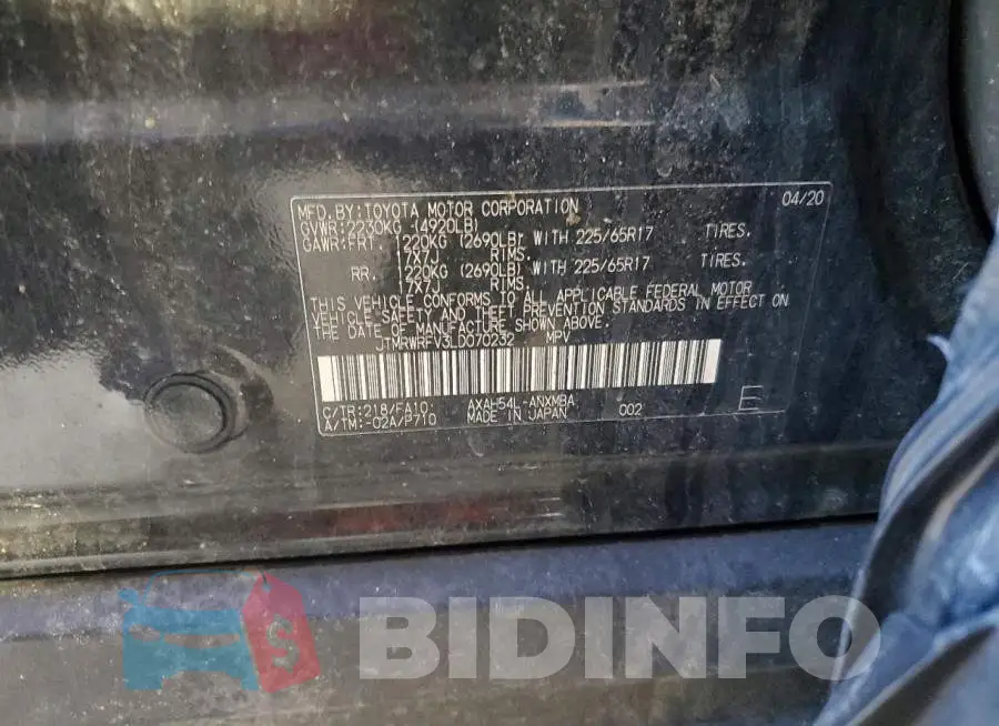 JTMRWRFV3LD070232 Photo# 13