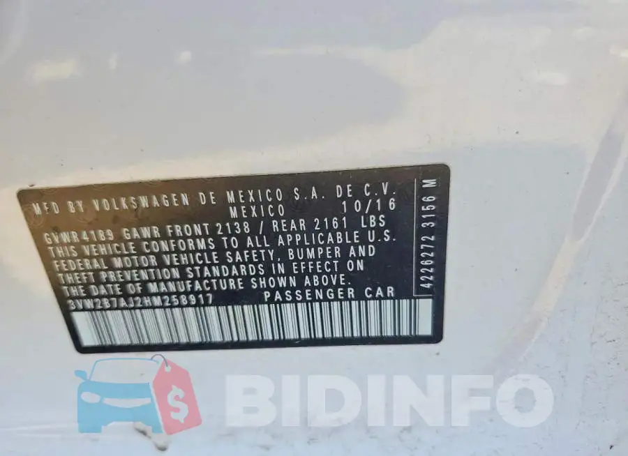 3VW2B7AJ2HM258917 Photo# 12